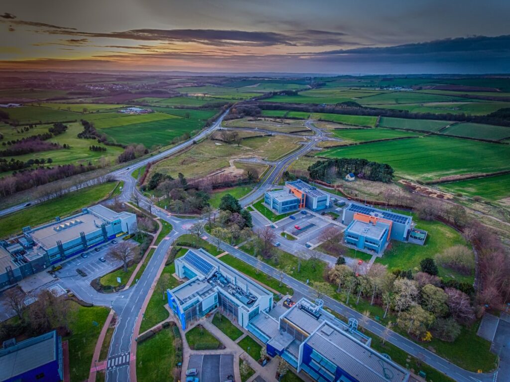 A drone shot over Netpark in Sedgefield