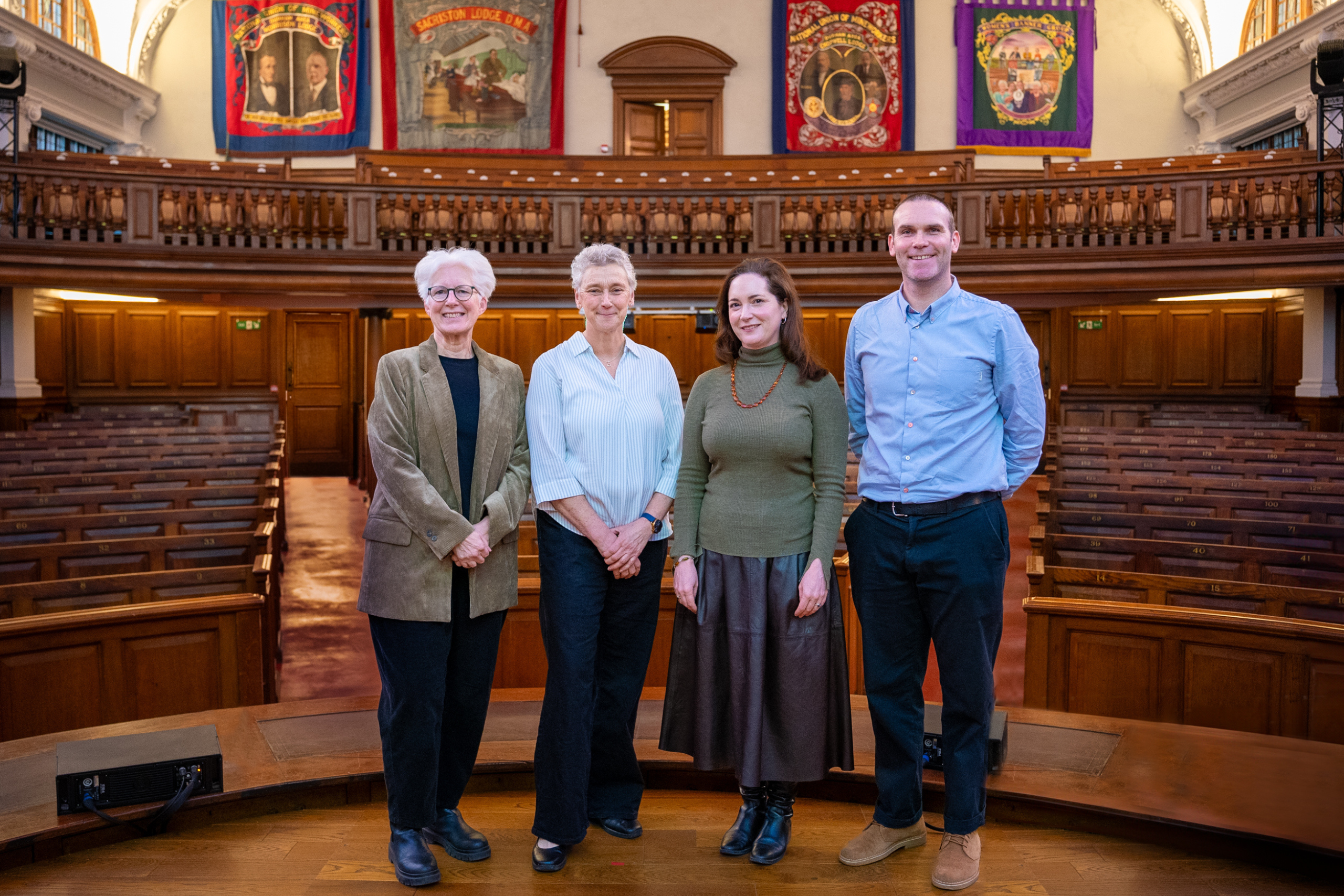 Left to right: Kate Culverhouse, Banks Group; Michelle Cooper, Point North; Julia Handelman-Smith, Director of Into the Light; Michael Canavan, Durham County Council.