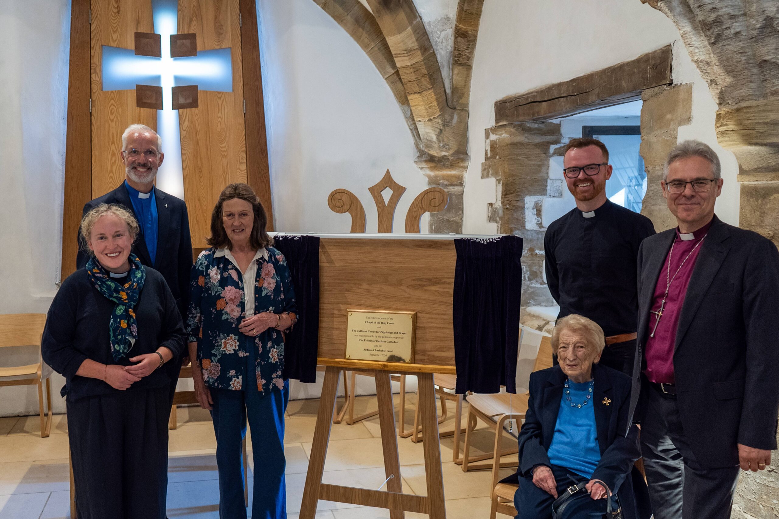 Dean of Durham, The Revd Canon Charlie Allen, Caroline Peacock Chair Friends of Durham Cathedral, The Revd James Shelton Director of the CCPP, Lilian Groves MBE, Bishop of Durham